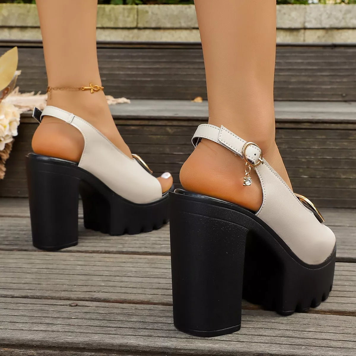 Peep Toe Platform Sandals - Lilixa.store