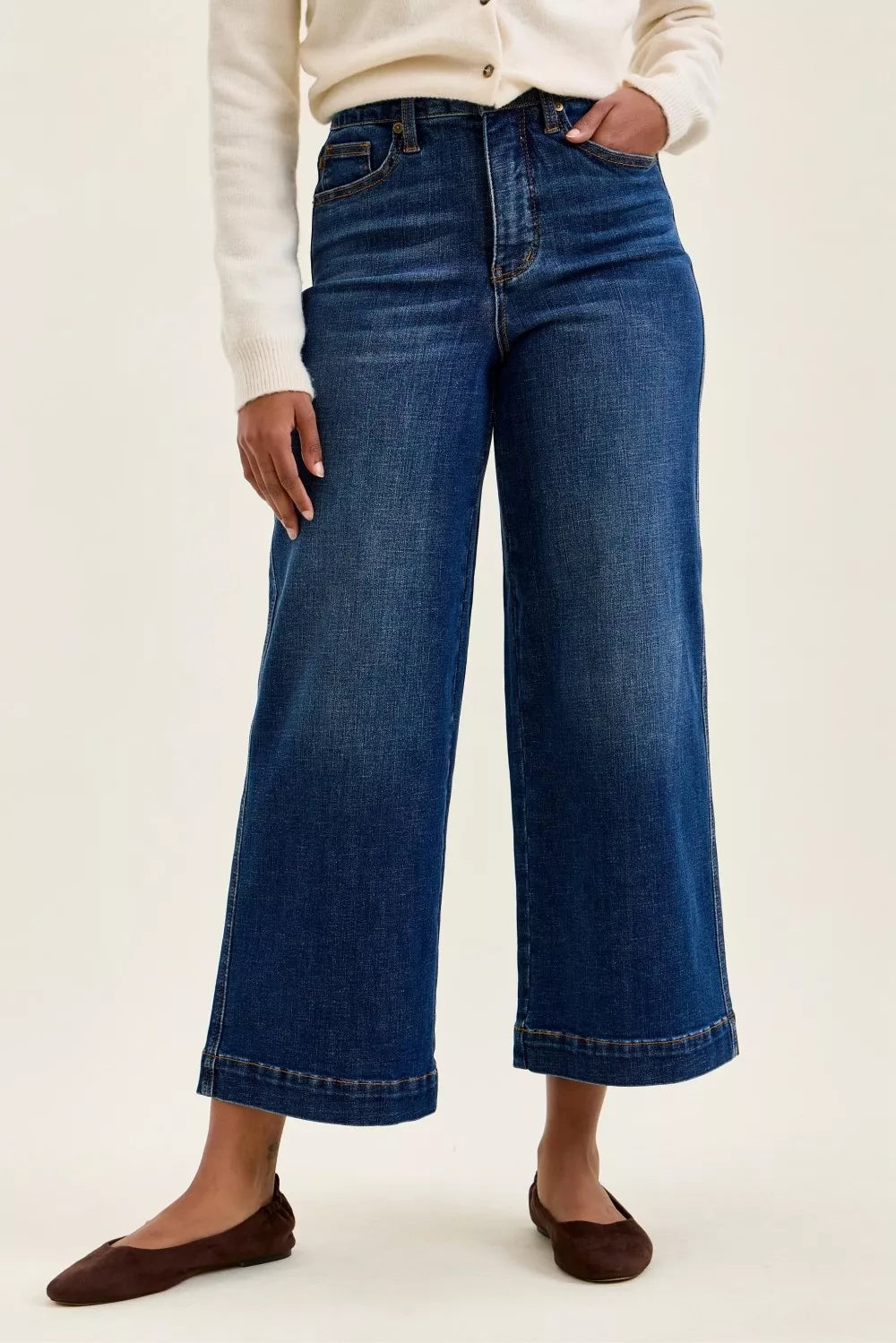 Judy Blue High Waist T.C. Claudia Ankle Wide Jeans - Lilixa.store