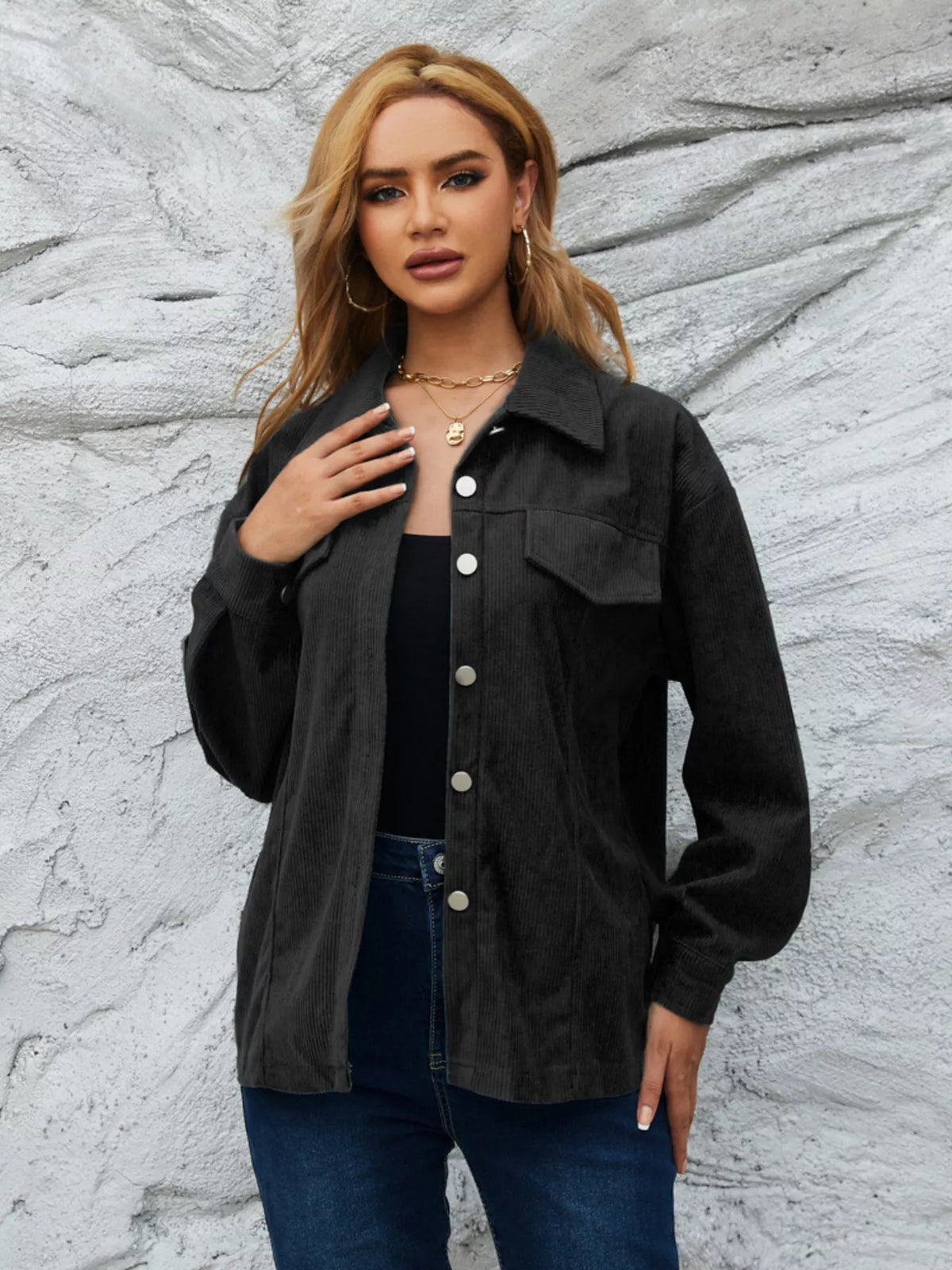 Casual Corduroy Button-Down Jacket, view 13