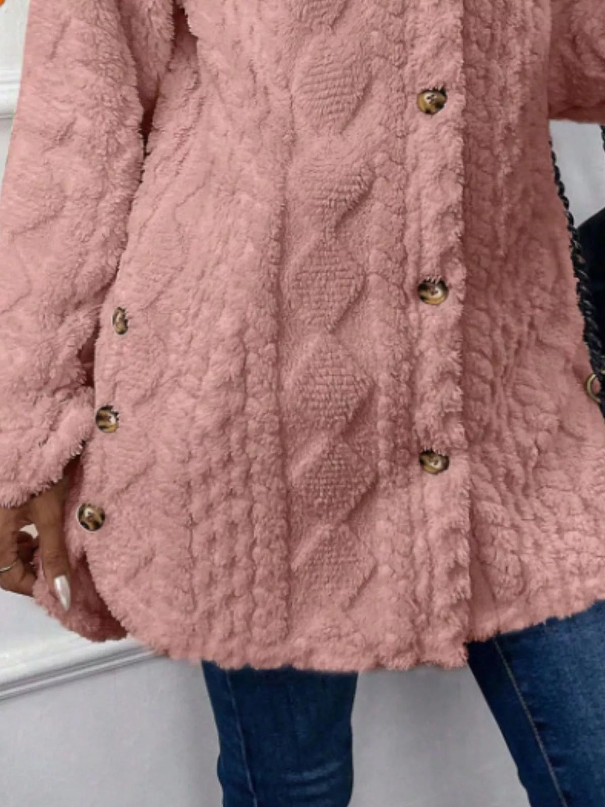 Full Size Button-Down Hooded Outerwear Plus Size, view 23