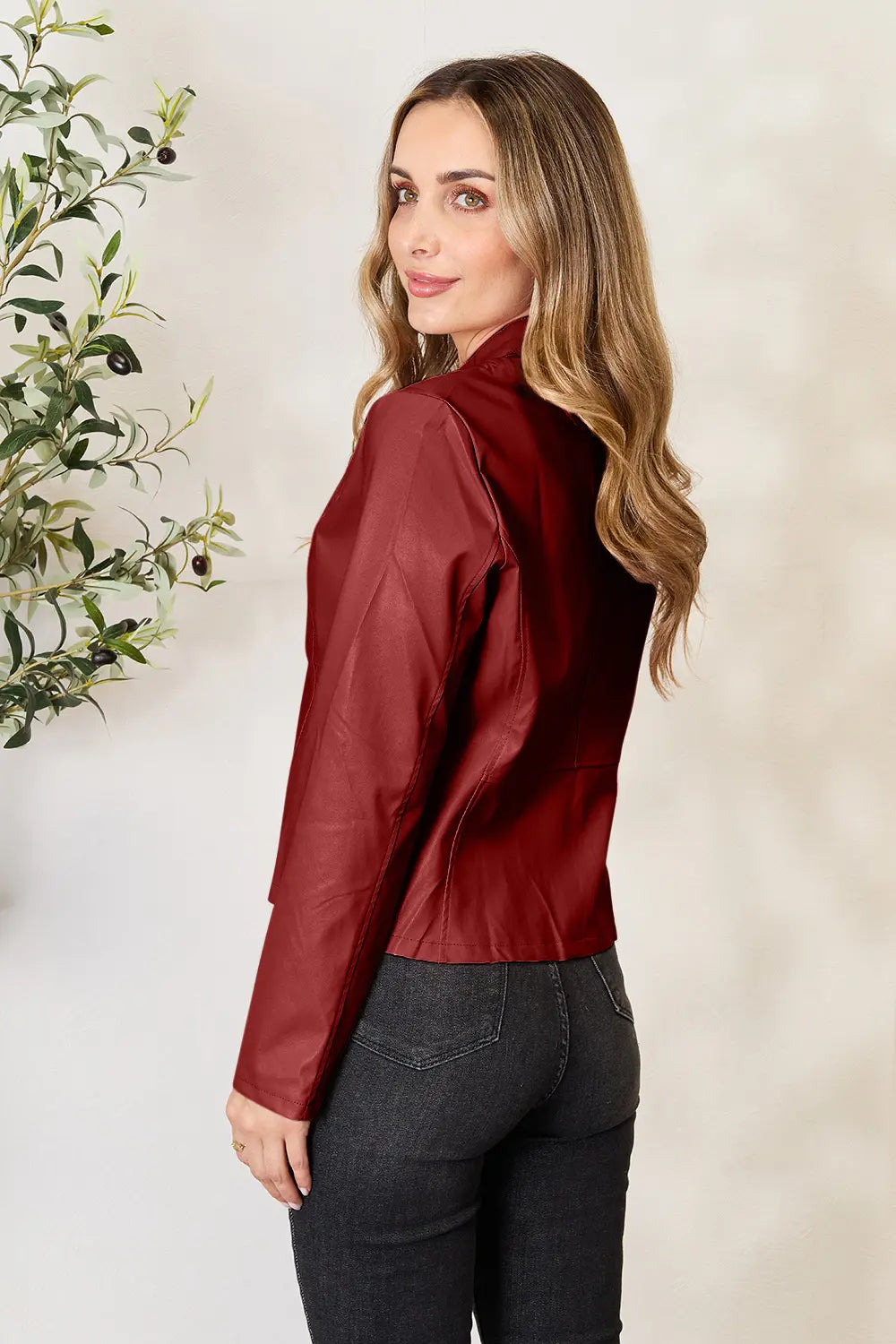 Mock Neck Zip Up Jacket, view 16