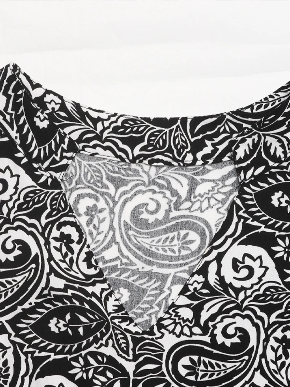 Paisley Print Long Sleeve Midi Dress in Black, view 7