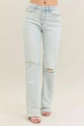 Judy Blue Full Size Destroy & Fray Hem Bootcut Jeans Plus Size - Lilixa.store