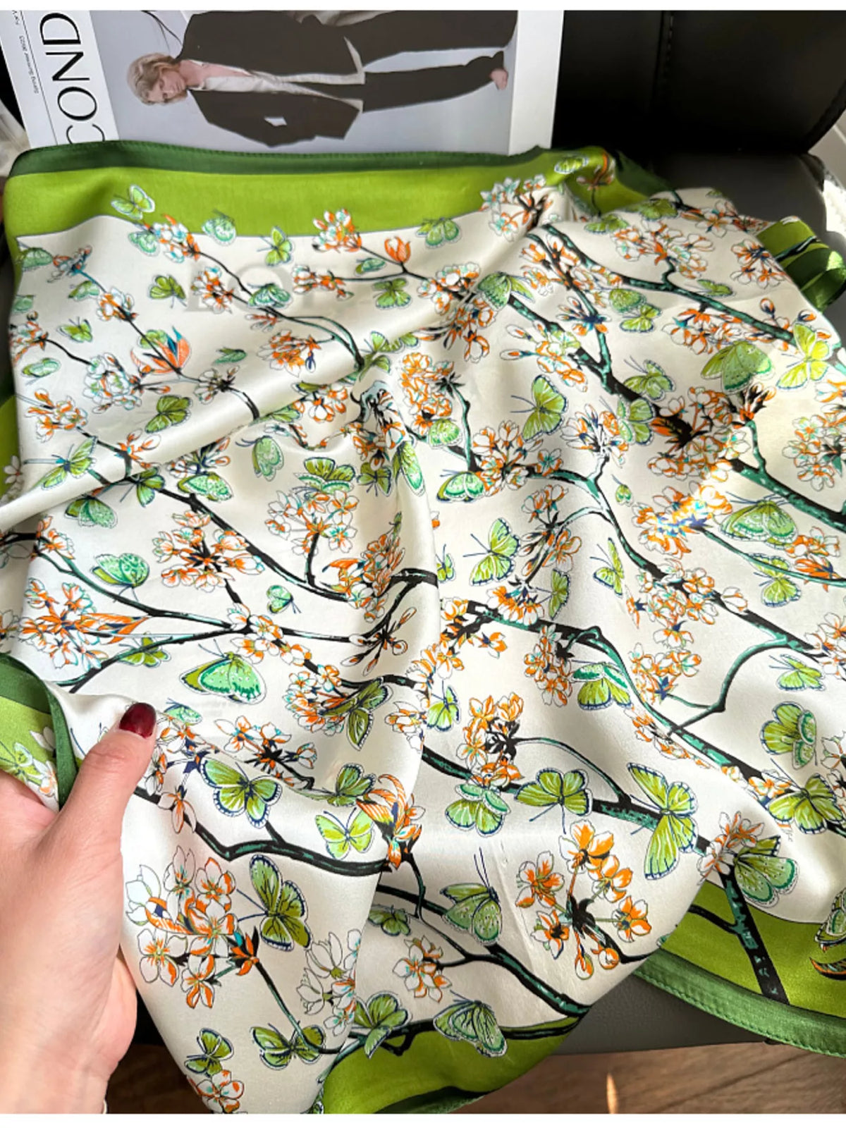 Floral Print Silk Scarf - Lilixa.store