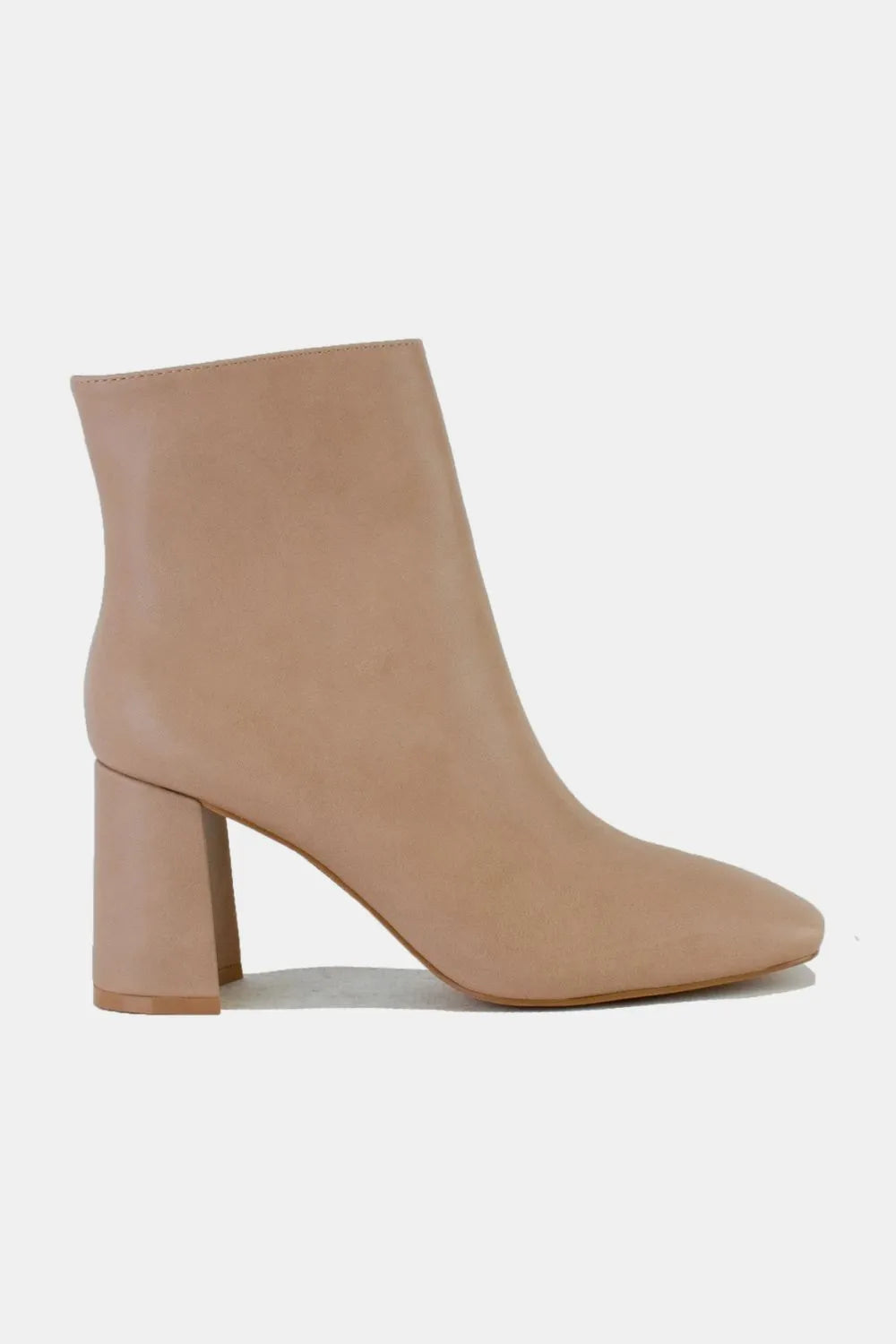 Beast Fashion PU Leather Block Heel Boots with Side Zippers - Lilixa.store