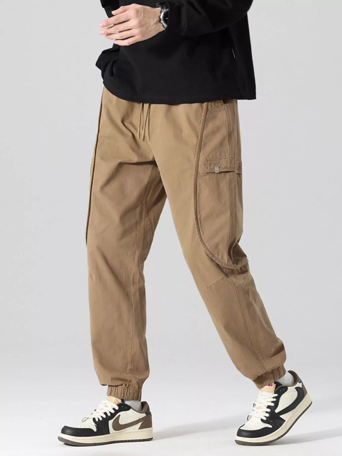 Men's Full Size Drawstring Loose Fit Joggers Plus Size, view 5
