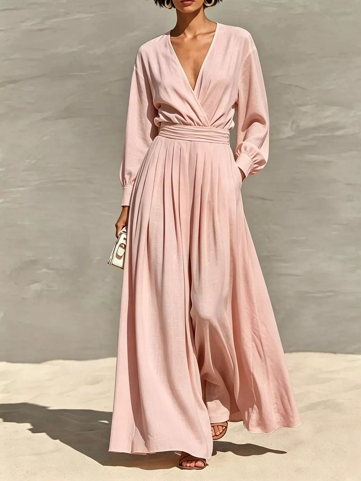 Long Sleeve Wide-Leg Jumpsuit - Lilixa.store