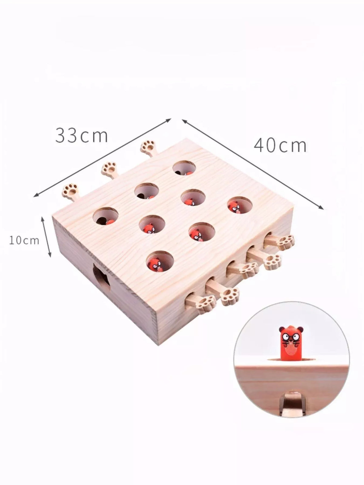 Interactive Wooden Cat Puzzle Toy with Mice - Lilixa.store