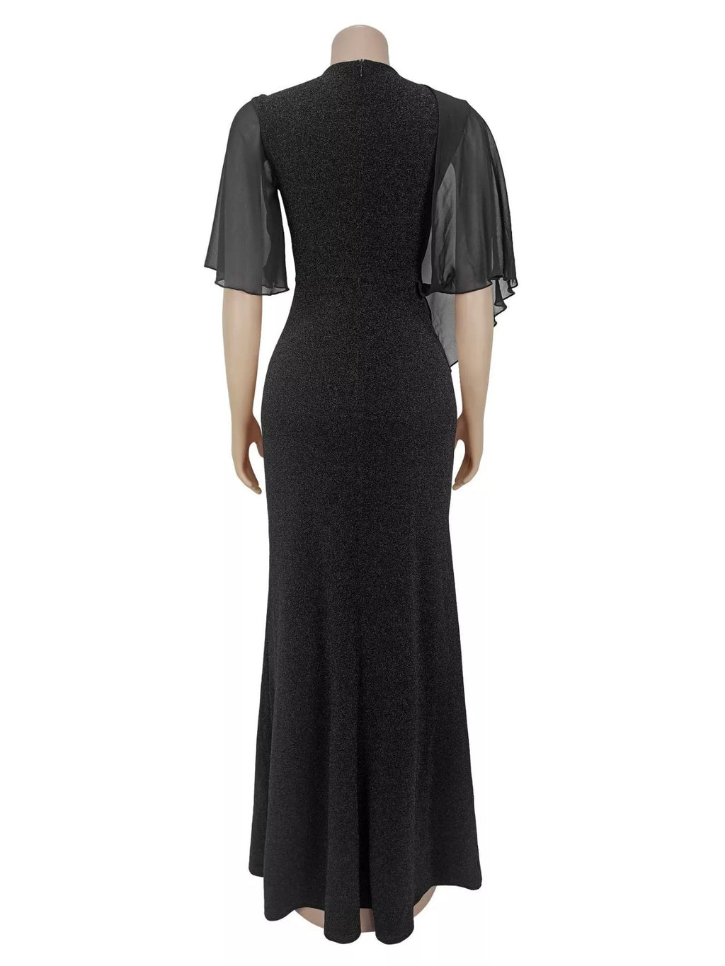 Slit Flutter Sleeve Maxi Dress - Lilixa.store