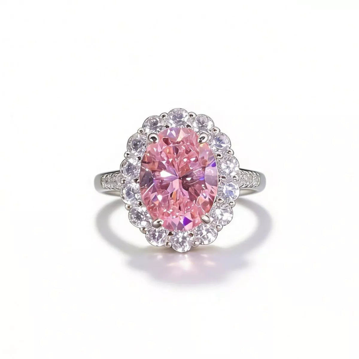 925 Sterling Silver Zircon Round Ring