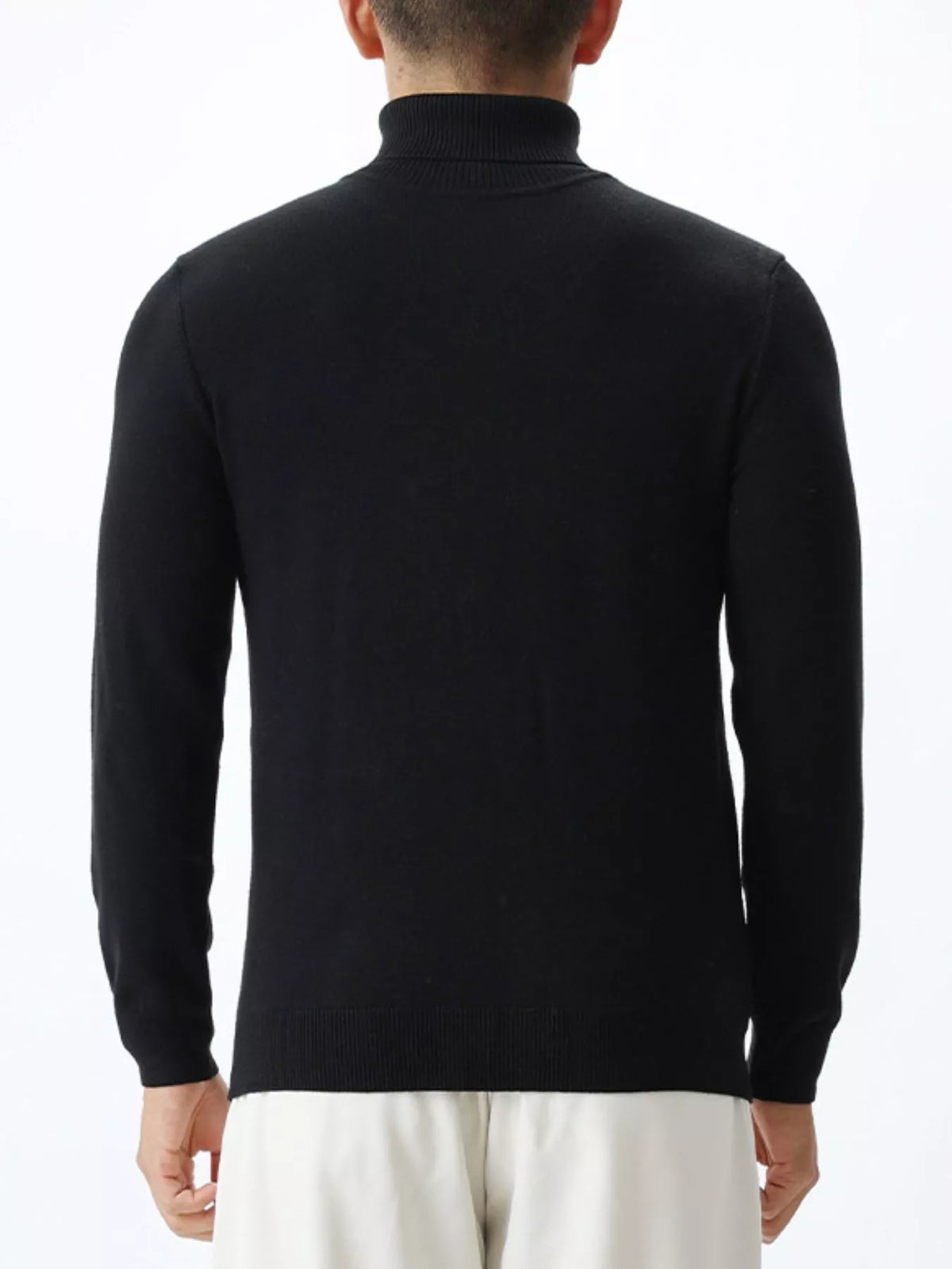 Men's Plus Size Slim-Fit Ribbed Turtleneck Sweater