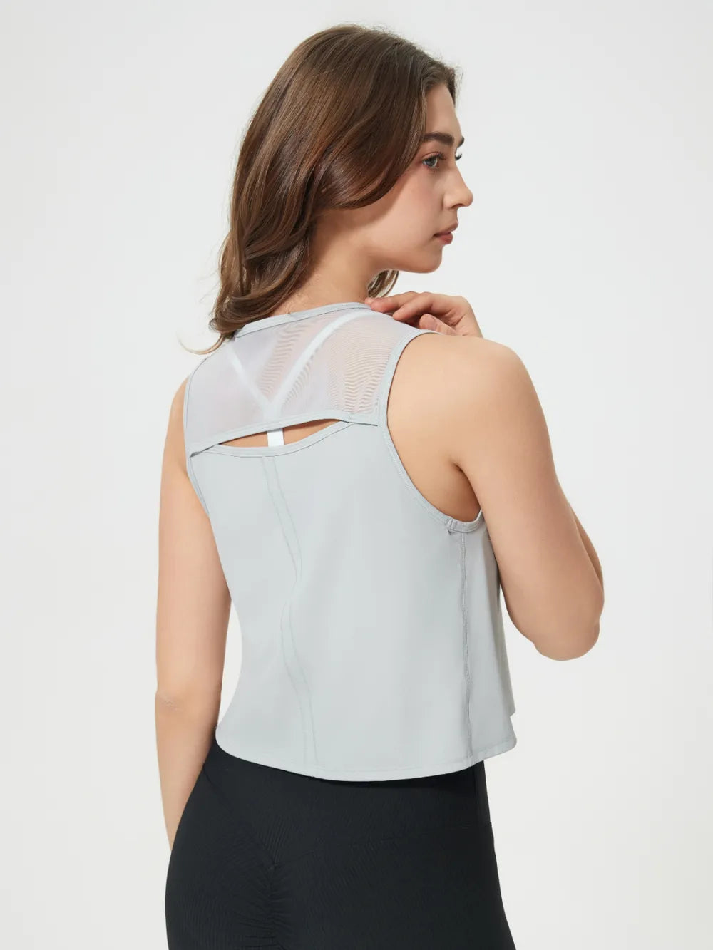 Millennia Round Neck Cropped Active Tank - Lilixa.store