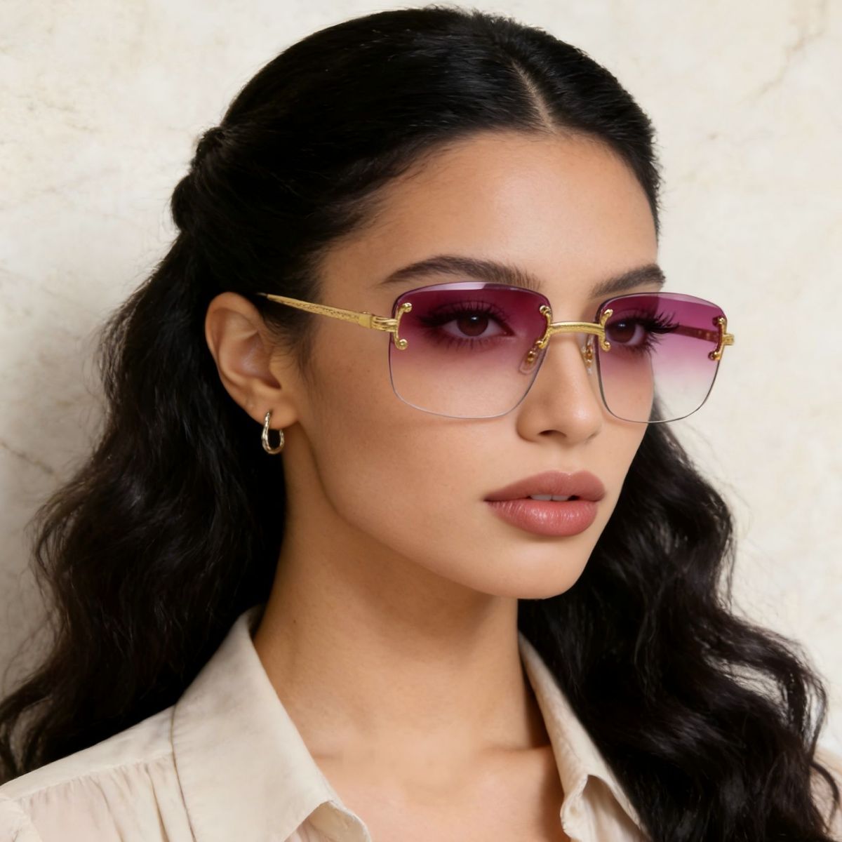Rimless Gradient Tinted Sunglasses - Lilixa.store