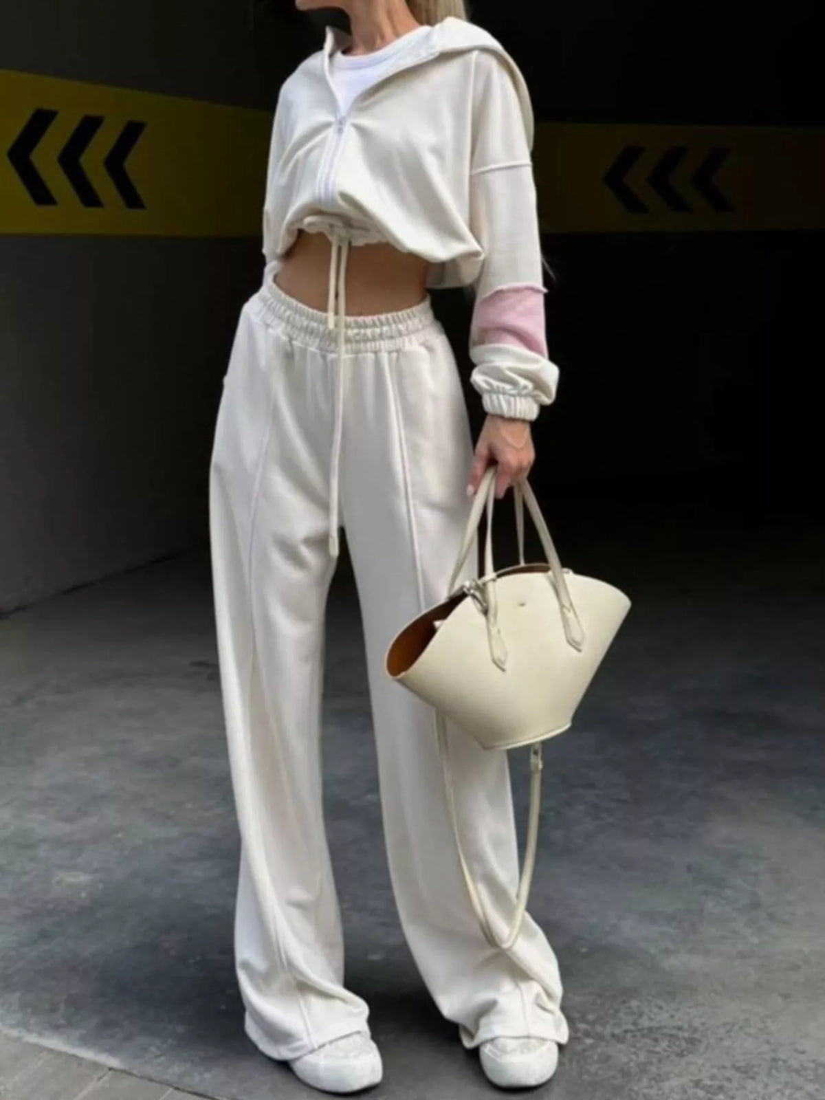 Zip Up Hoodie and Wide-Leg Pants Set - Lilixa.store