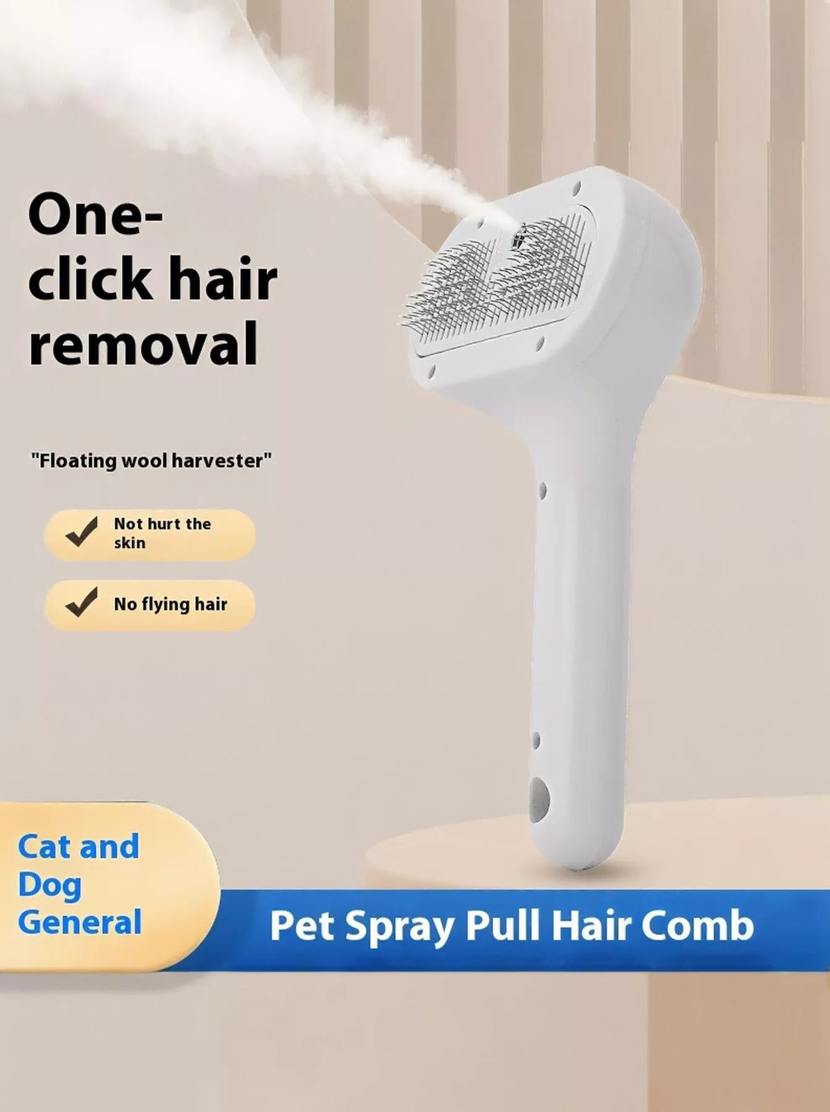 One-Touch Spray Pet Hair Remover Comb - Lilixa.store