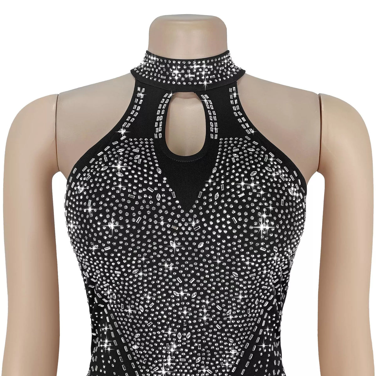 Sparkling Rhinestone Cutout Jumpsuit - Lilixa.store