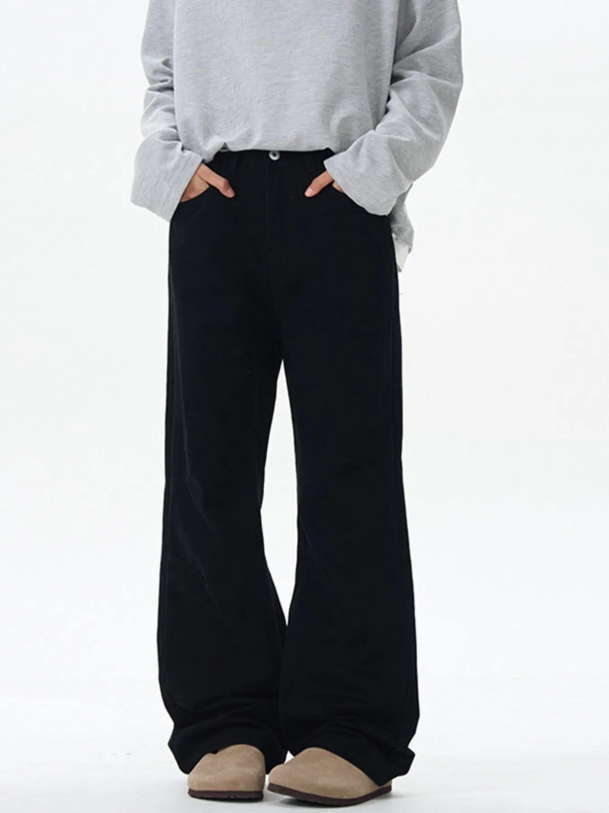 Men's Wide Leg Casual Pants in Black