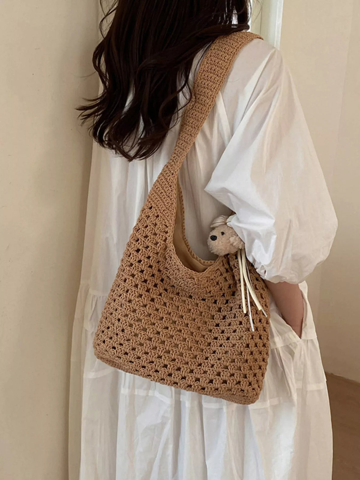 Crochet Knit Shoulder Bag - Lilixa.store