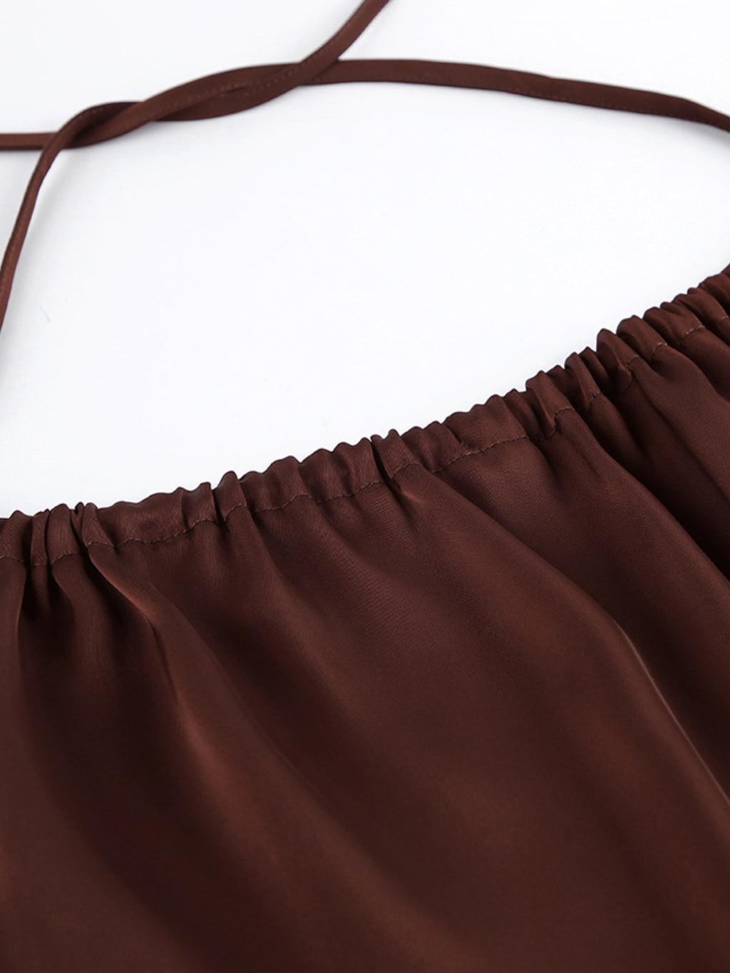 Backless Halter Neck Maxi Dress in Brown, view 10