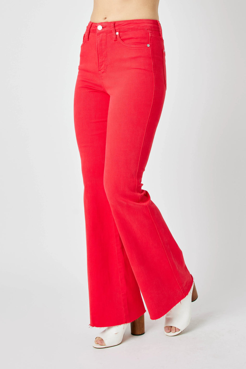 Judy Blue Full Size Hw Tummy Control Garment Dyed Flare Jeans Plus Size - Lilixa.store