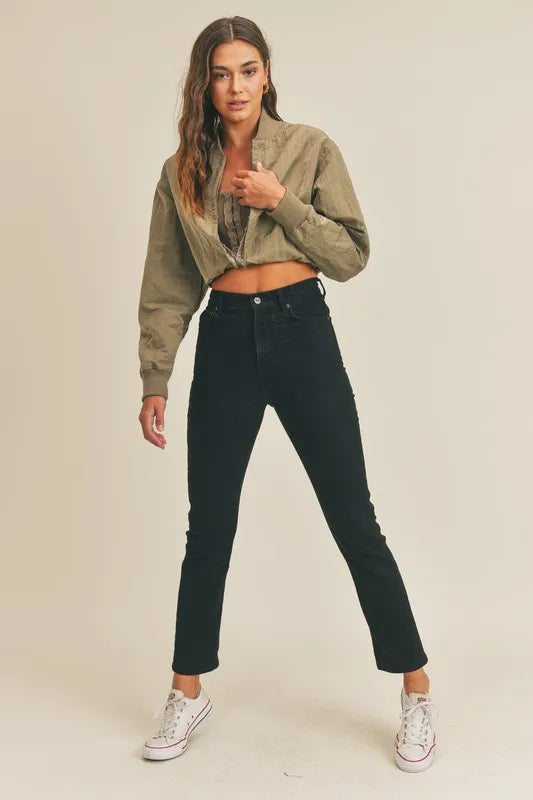 MABLE Long Sleeve Two Way Jacket in Olive, view 4
