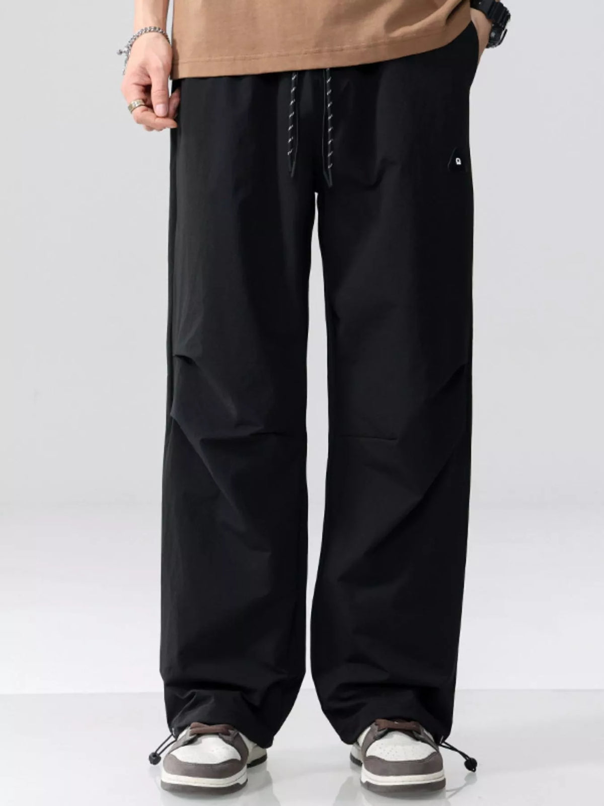 Men's Plus Size Drawstring Wide Leg Pants, view 6