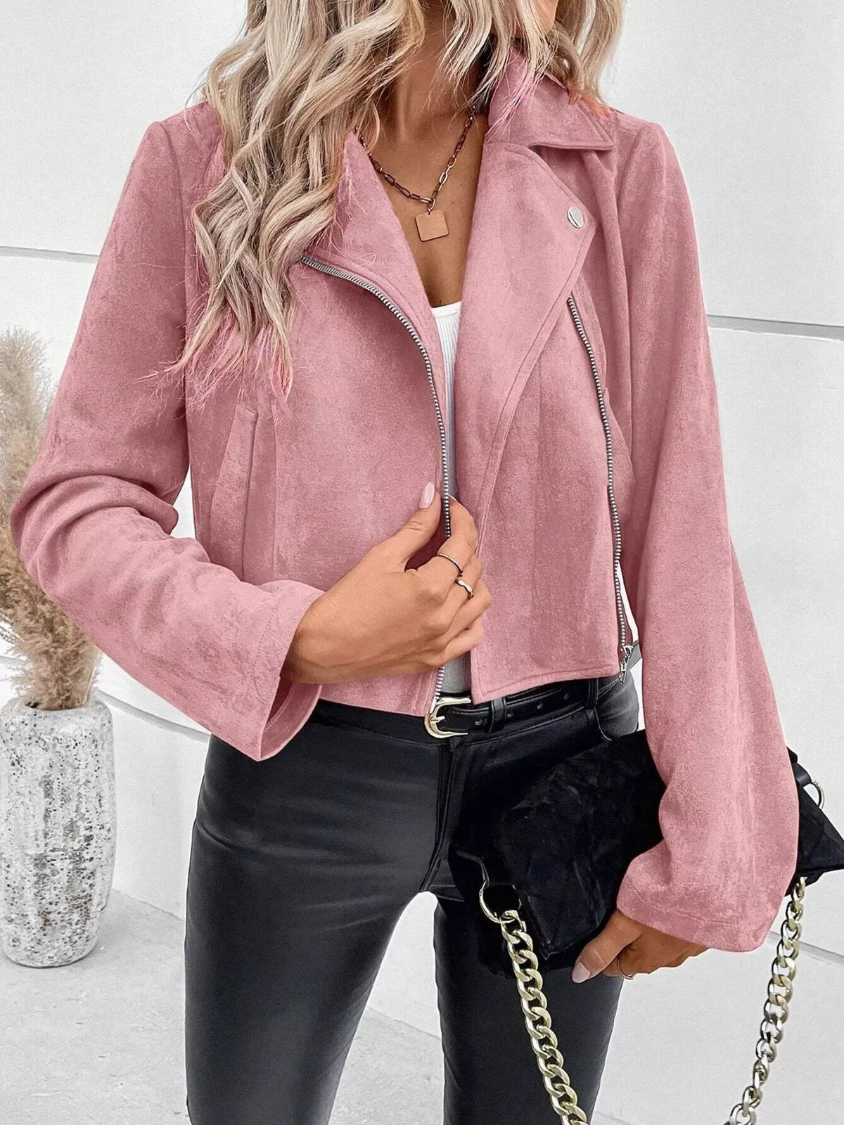 Zip Up Moto Jacket, view 13