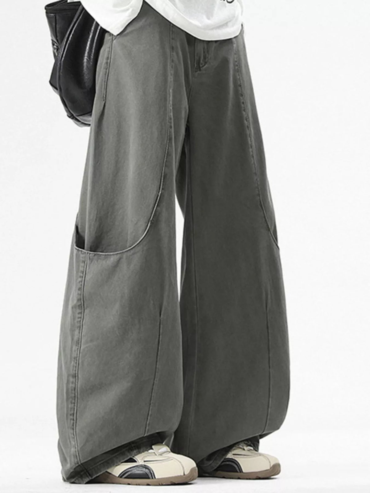Men's Wide Leg Casual Cargo Pants, view 3