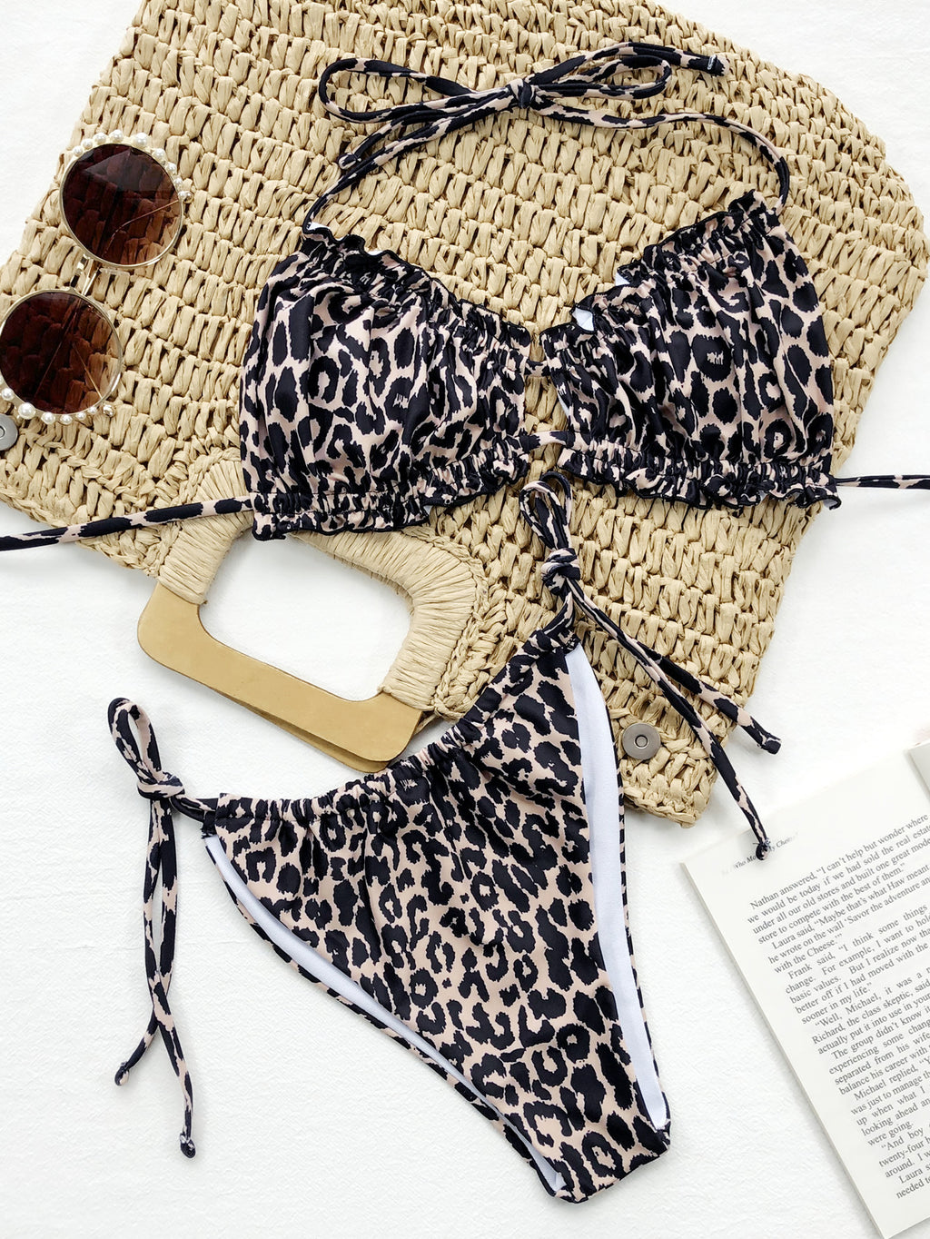 Frill Trill Halter Neck Bikini Set - Lilixa.store