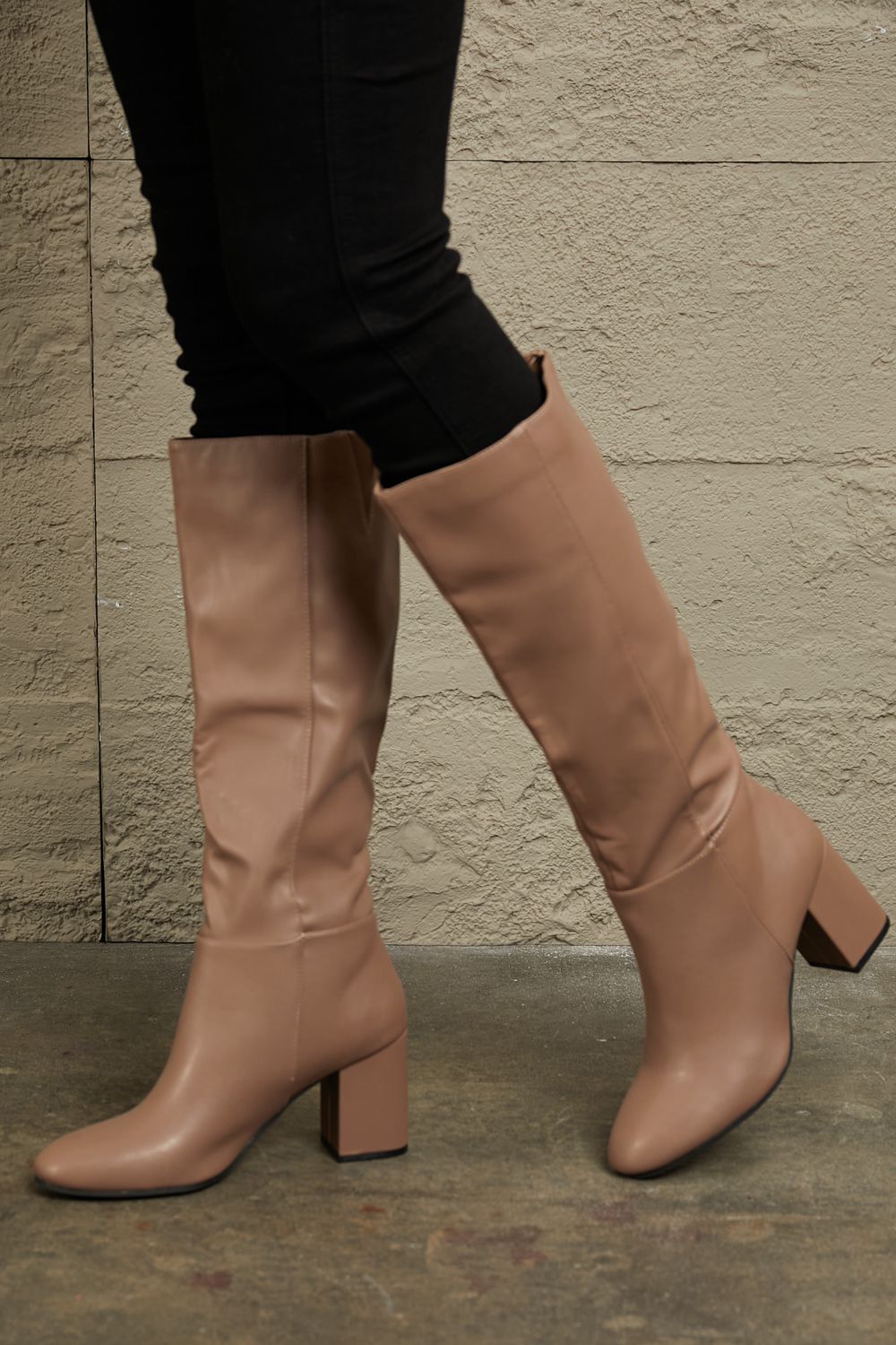 East Lion Corp Block Heel Knee High Boots - Lilixa.store
