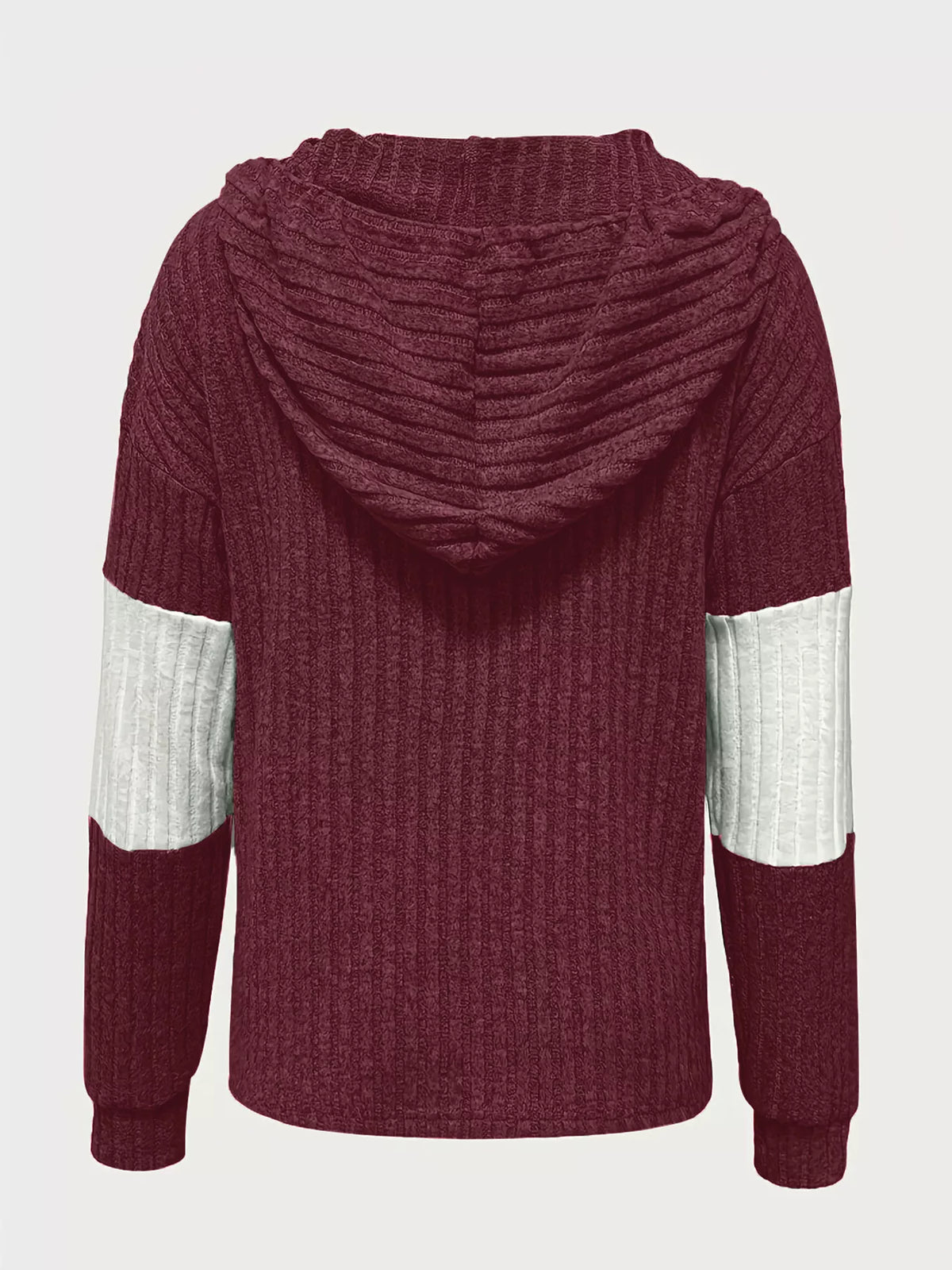 Color Block Drawstring Long Sleeve Hoodie - Lilixa.store