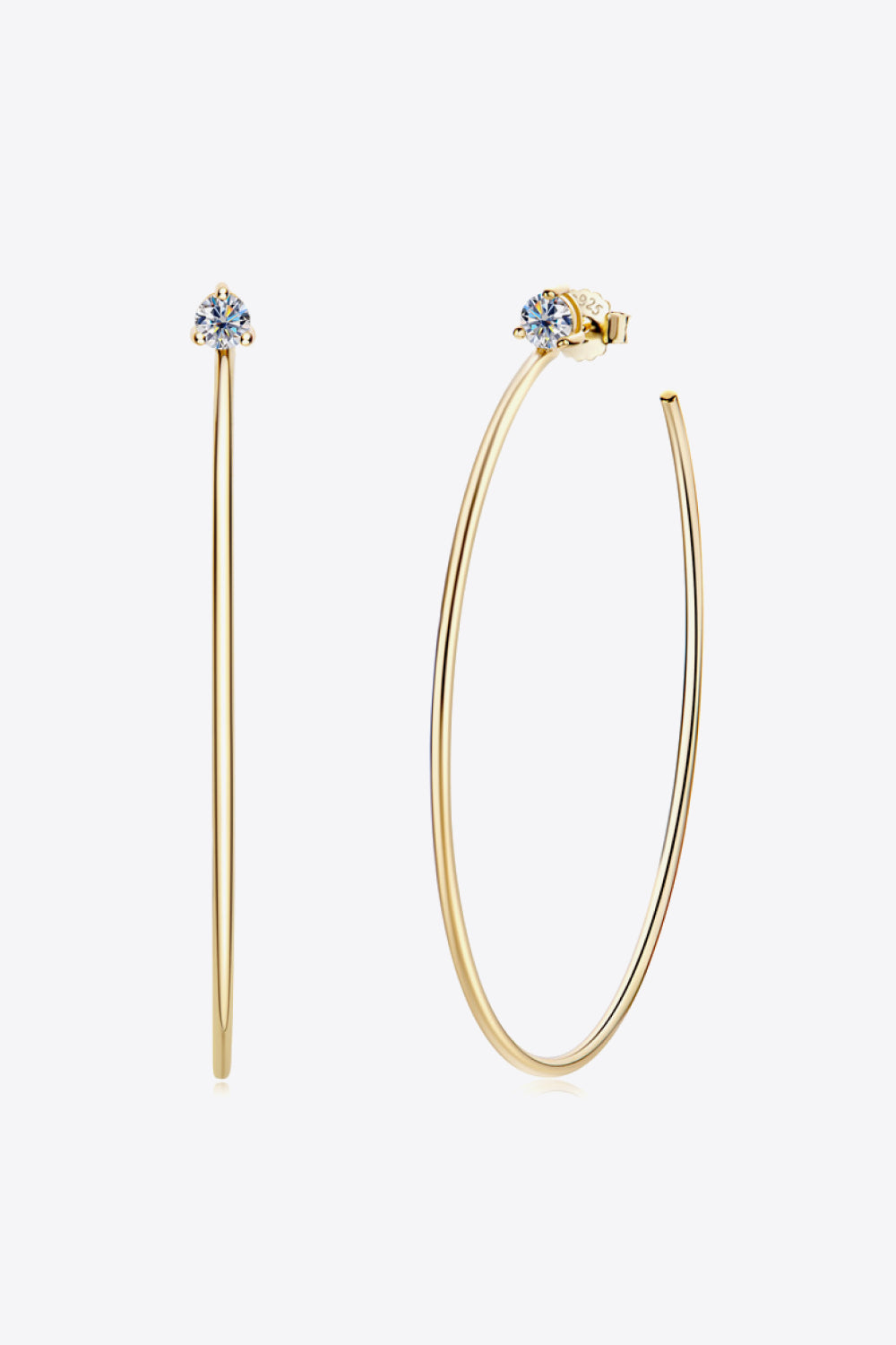 Adored 925 Sterling Silver Moissanite Hoop Earrings - Lilixa.store