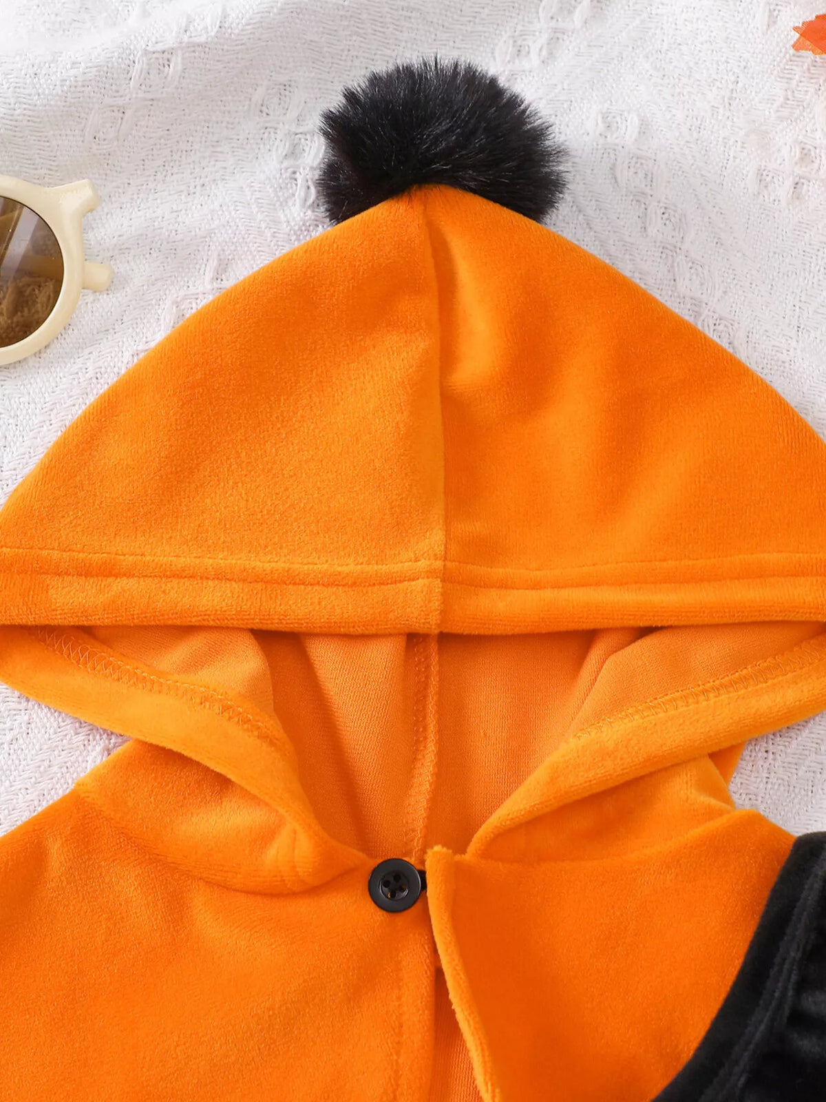 Children's Halloween Pumpkin Hooded Cape and Polka Dot Tulle Dress Set - Lilixa.store
