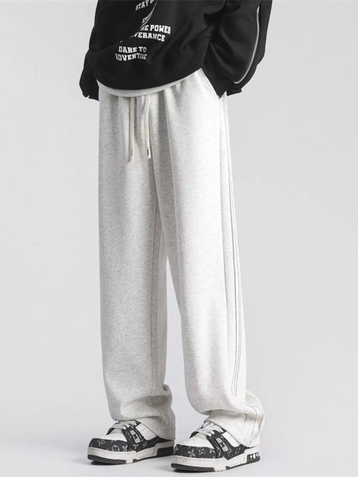 Men's Full Size Casual Loose-Fit Sweatpants Plus Size in Flower White
