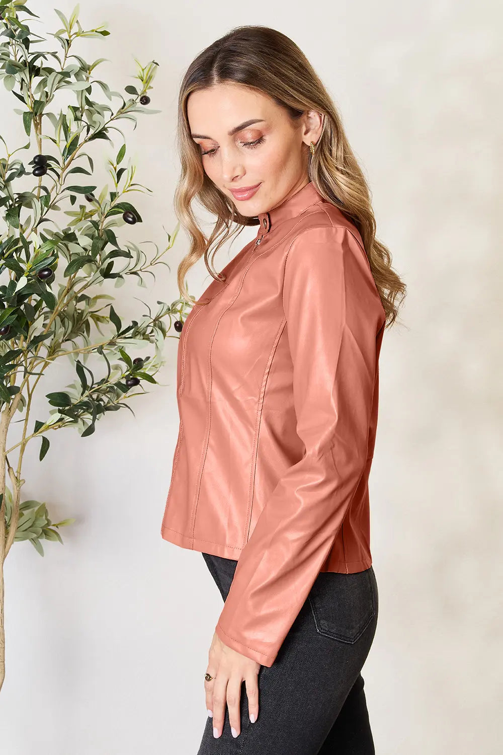 Mock Neck Zip Up Jacket, view 11