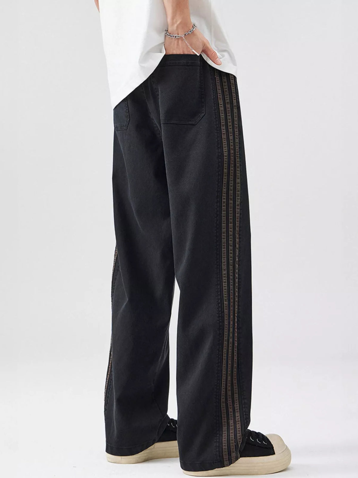 Men's Full Size Drawstring Wide Leg Pants Plus Size, view 4