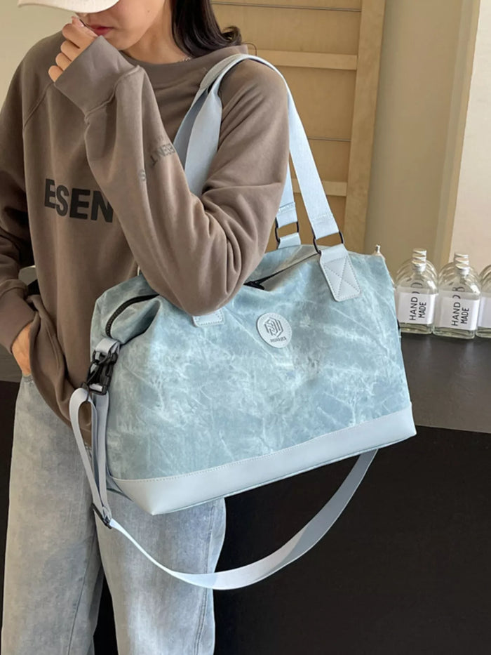 Duffle Bag with Adjustable Strap in Blue