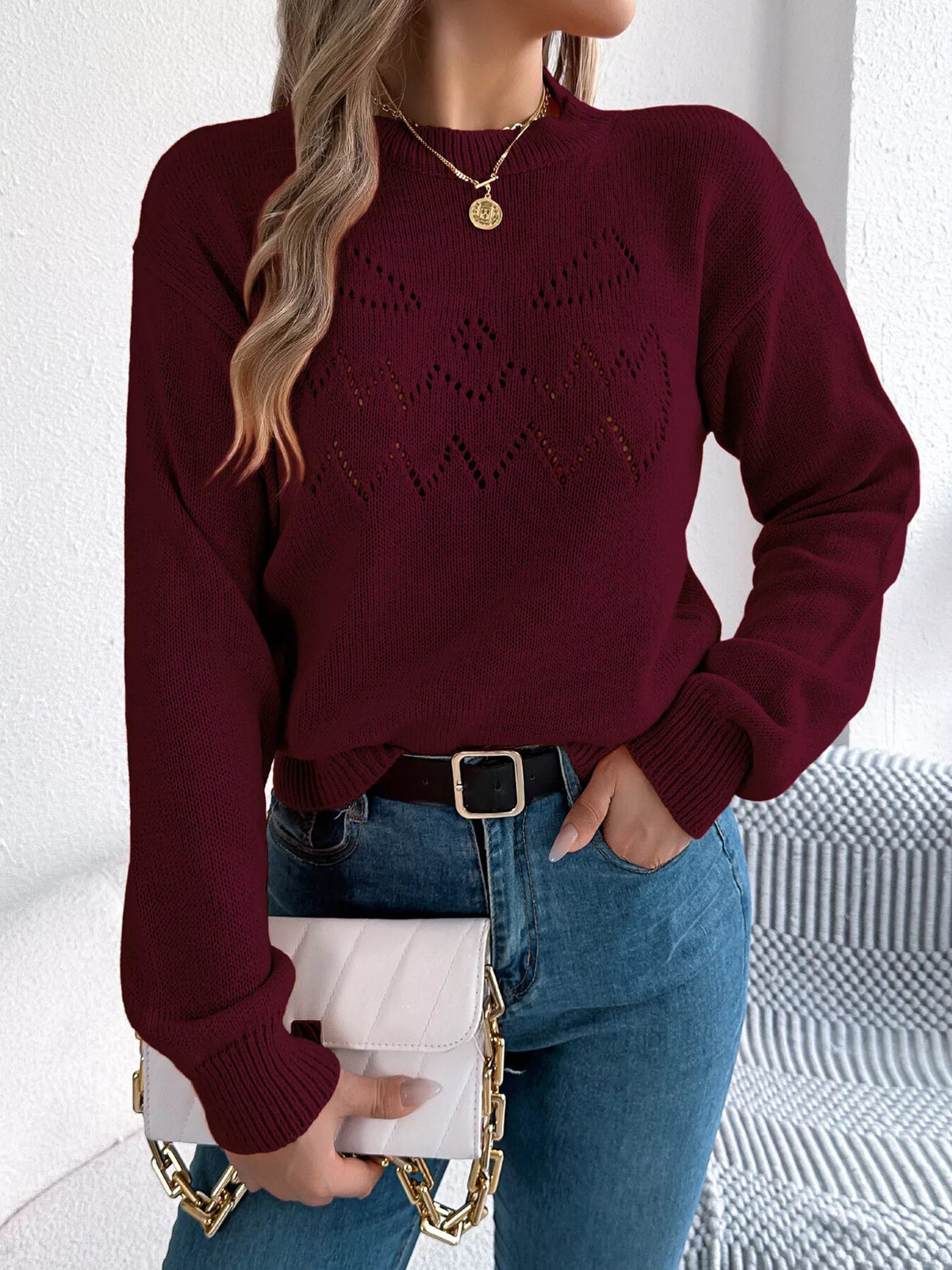 Halloween Pumpkin Face Knit Top, view 8