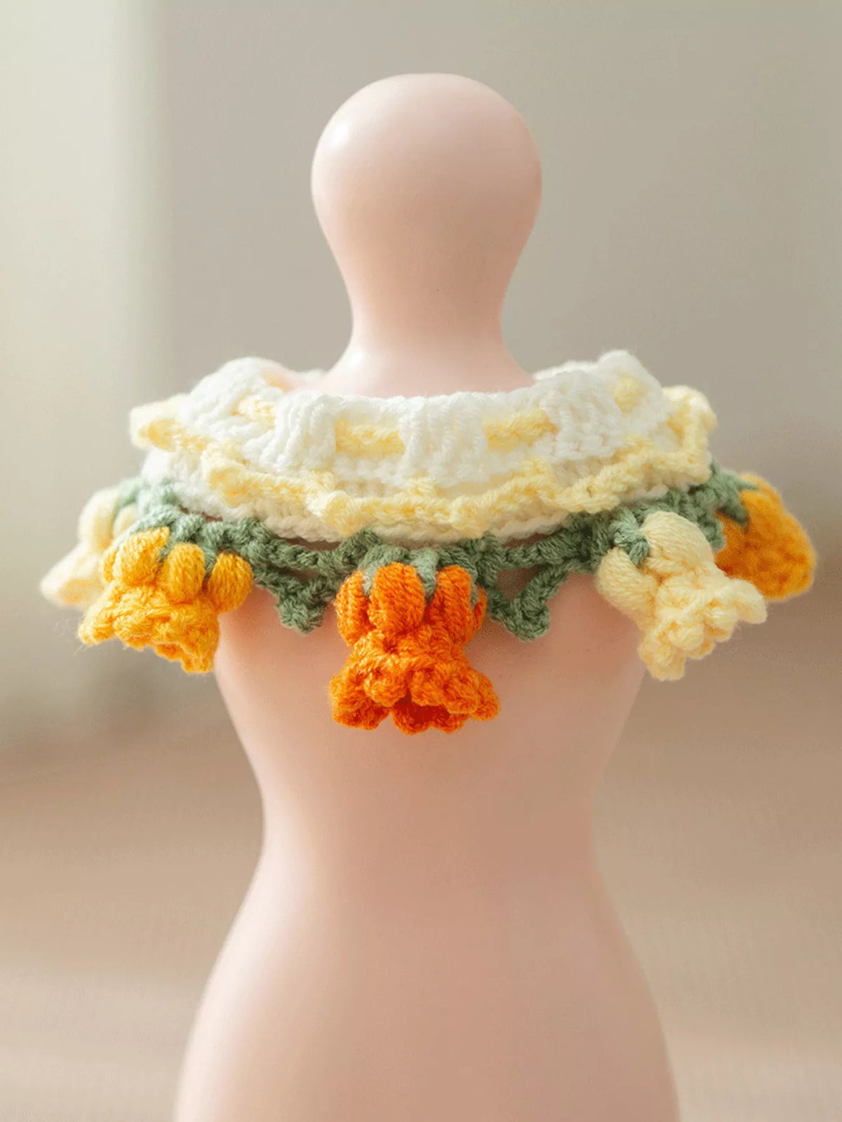 Knitted Floral Pet Collar - Lilixa.store