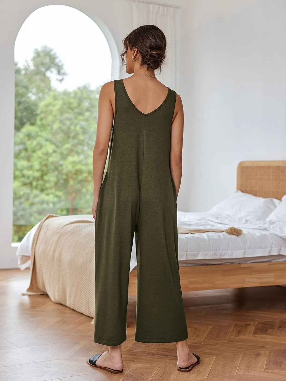 Sleeveless Wide Leg Casual Jumpsuit - Lilixa.store