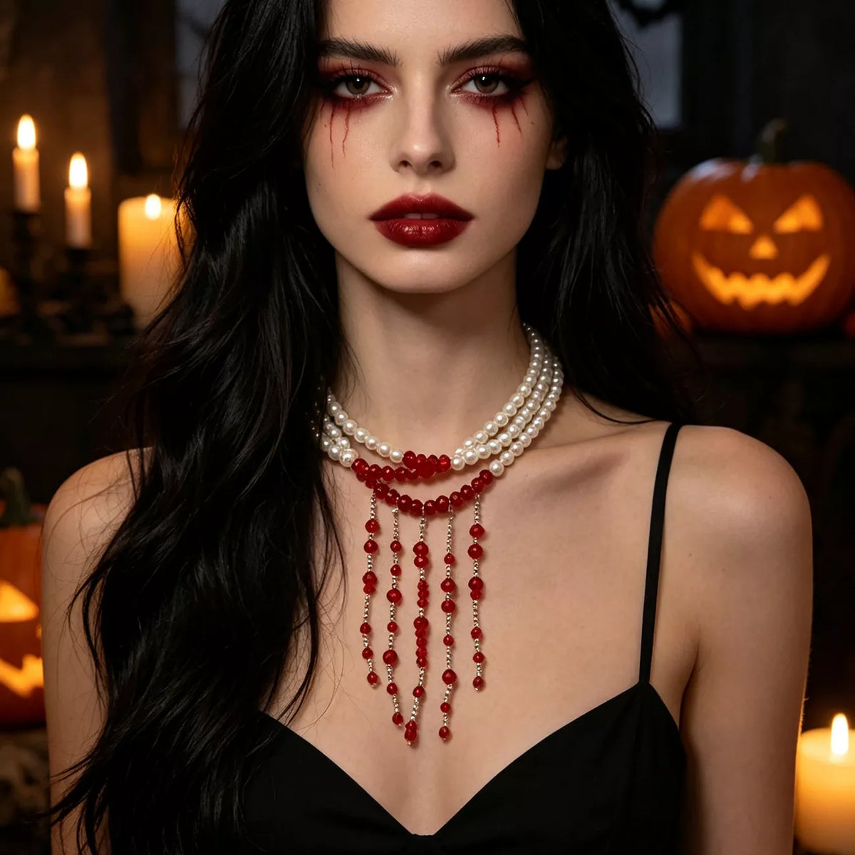 Gothic Multi-Layered Beaded Necklace - Lilixa.store