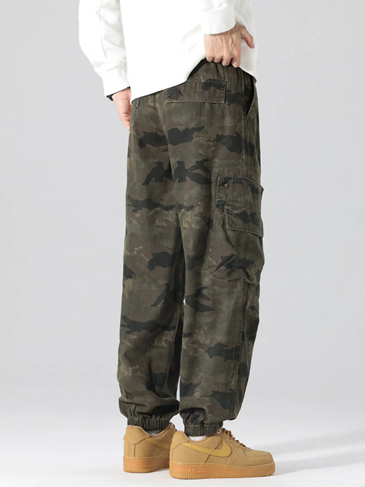 Men's Plus Size Camouflage Cargo Pants with Multi-Pocket, view 2