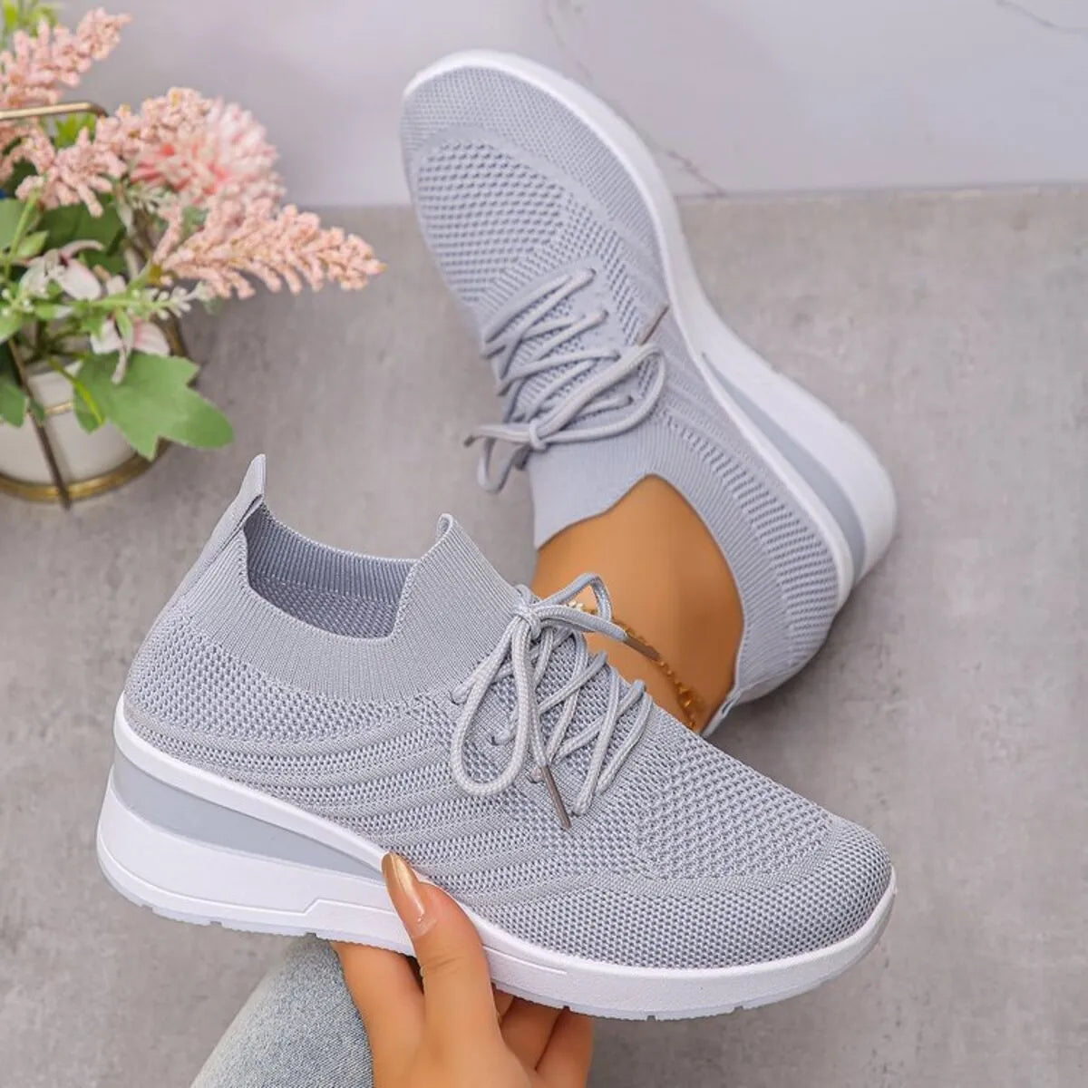 Lace Up Wedge Athletic - Lilixa.store