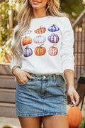 Pumpkin Graphic Long Sleeve Sweatshirt - Lilixa.store
