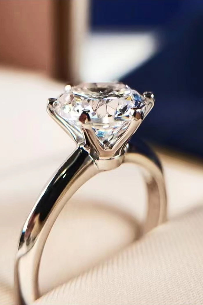 Adored 925 Sterling Silver 3 Carat Moissanite 6-Prong Ring - Lilixa.store