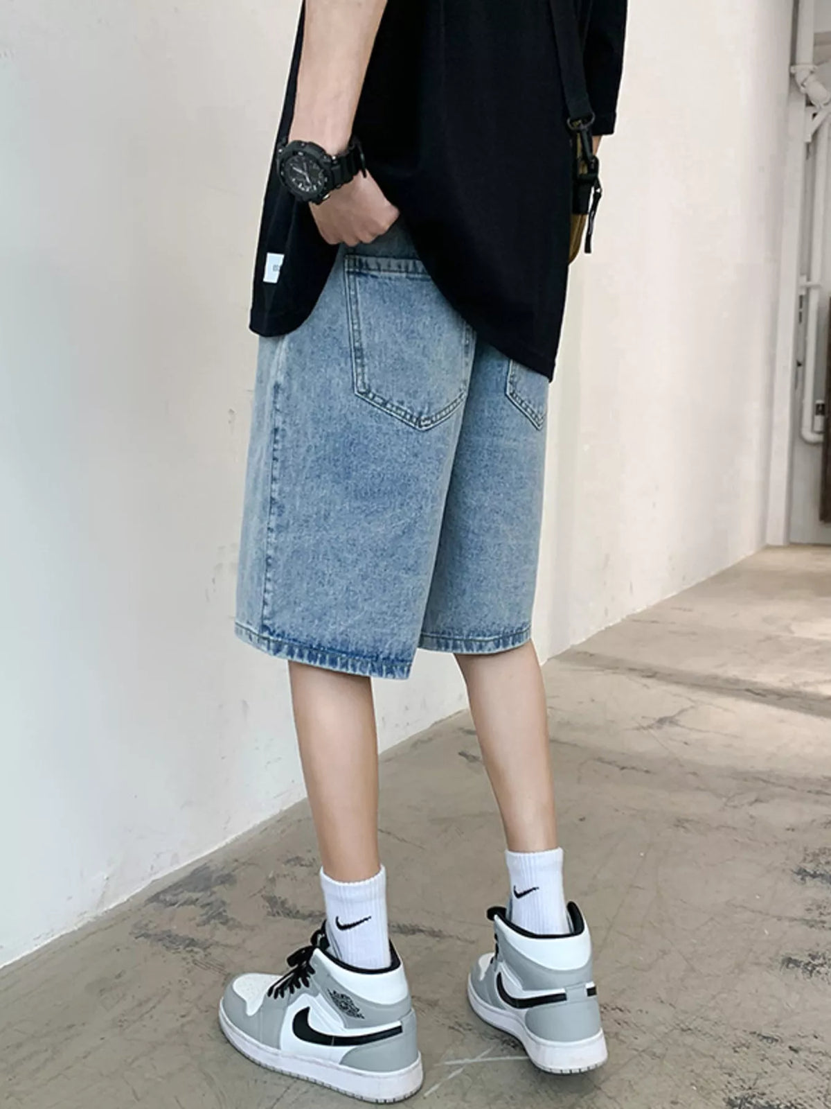 Men's Acid Wash Denim Shorts - Lilixa.store