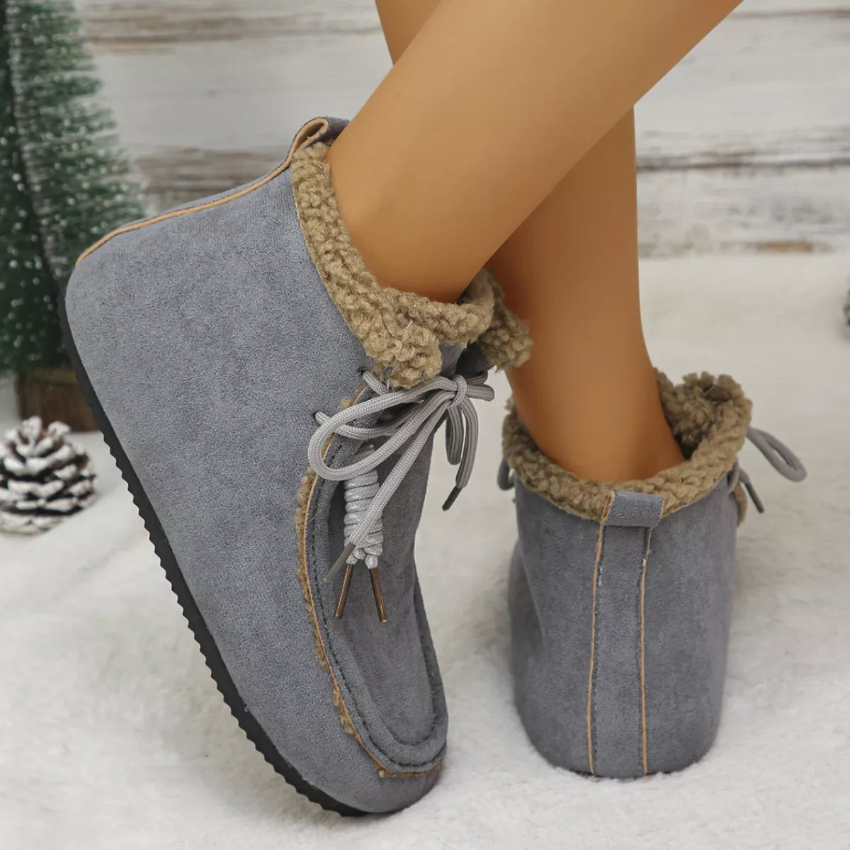 Plush Lining Ankle Boots - Lilixa.store