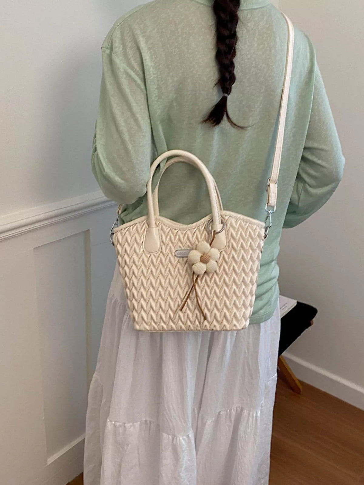 Top Handle Texture Crossbody Bag - Lilixa.store