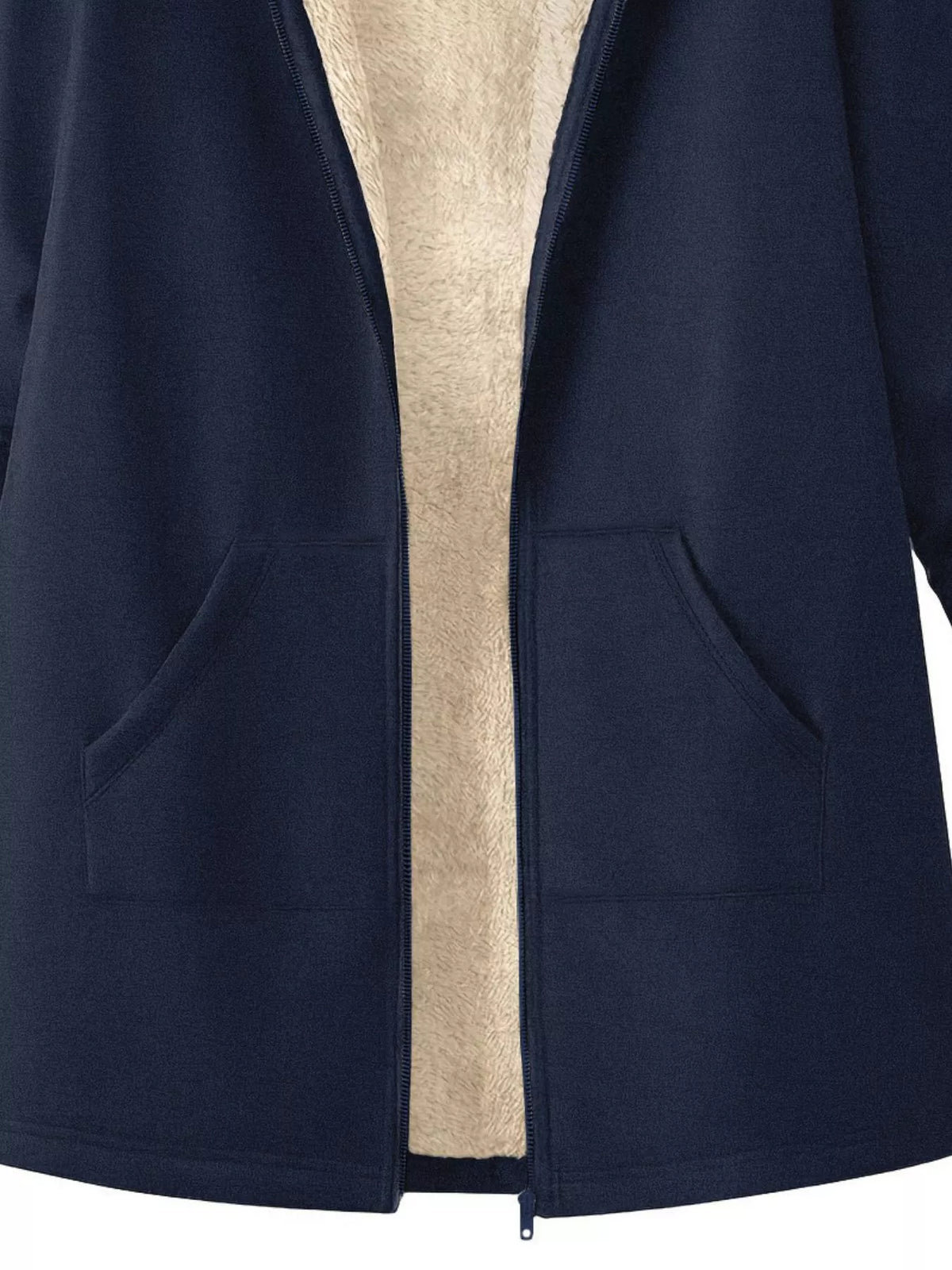 Fleece-Lined Zip Up Hooded Outerwear - Lilixa.store