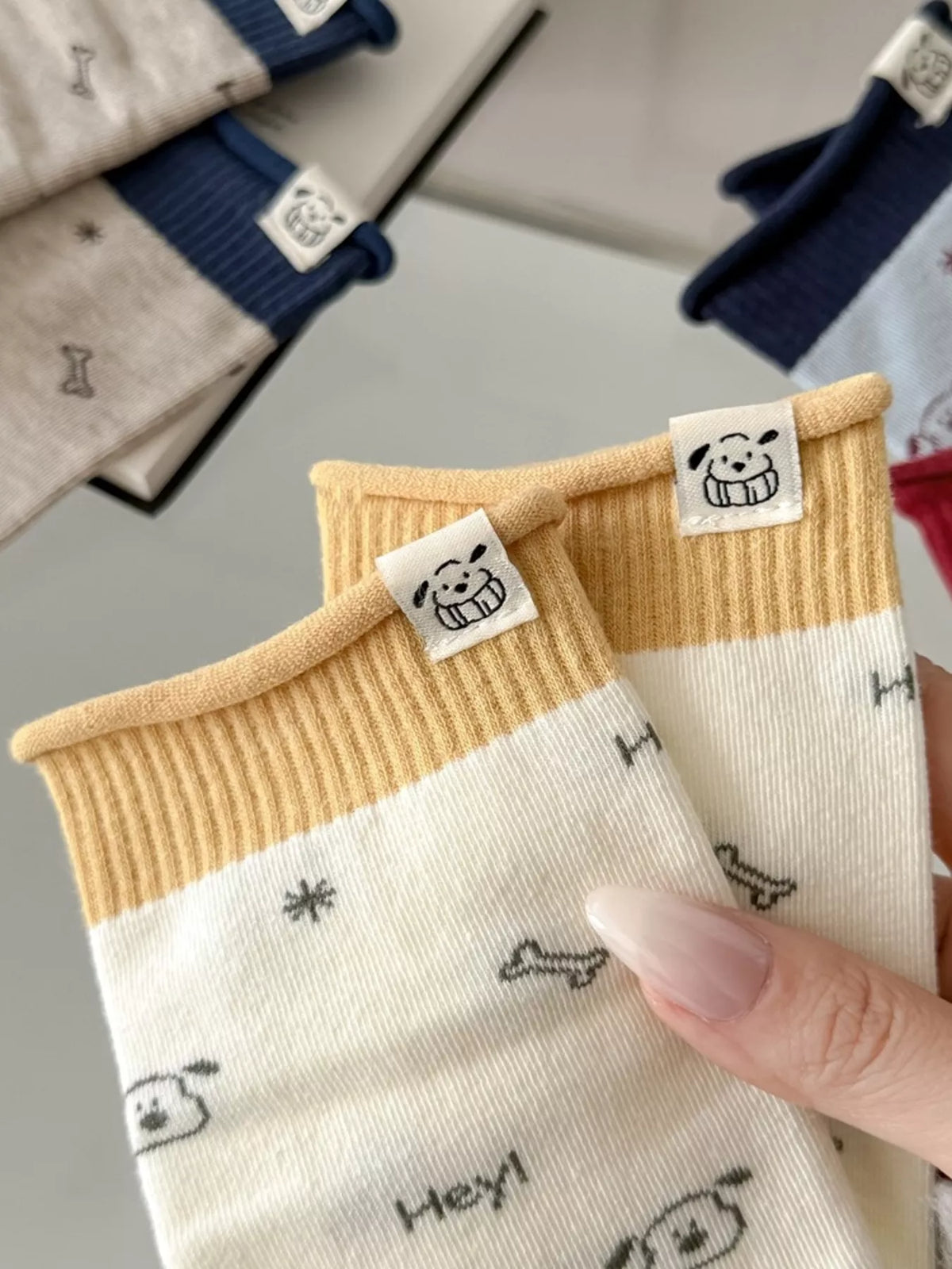 Cartoon Print Cotton Crew Socks - Lilixa.store